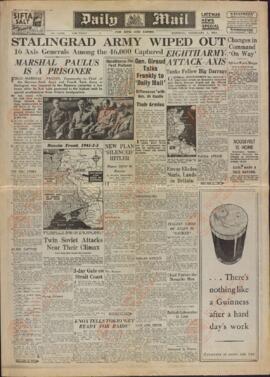 Daily Mail, 1 de Febrero de 1943. "Barrido el ejército de sstaligrado"