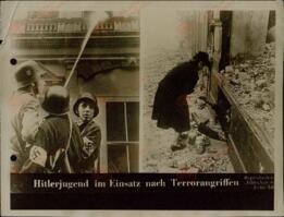 "Las juventudes hitlerianas en acción tras el ataque de terror"