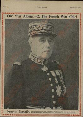The war illustrated, Nº 2. "Nuestro álbum de Guerra: El jefe de la guerra francés, General Gamelin". 23 Septiembre 1939