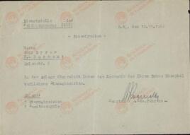 Syrow, Emyl. "Certificado. 18 noviembre 1942"