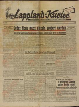"Lappland-Kurier: Periódico para los soldados alemanes en Norte de Finlandia". Sonnabend, 19 septiembre 1942