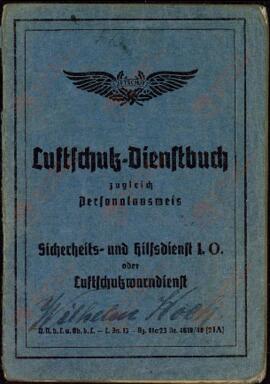 Wilhelm Koch." Cartilla de jubilados de la defensa antiaérea. 16 julio 1941"