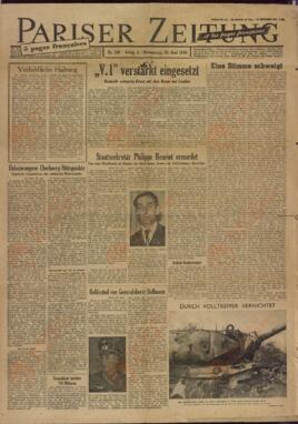 Pariser Zeitung, Nº 169. "V.1, cada vez más utilizado. 29 de junio de 1944