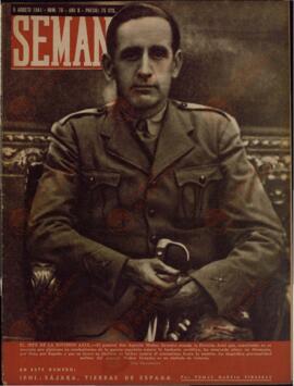 Revista Semana, Núm. 76. "El Jefe de la División Azul, General Don Agustín Muñoz Grandes". Madrid, 5 de Agosto de 1941, Año II.