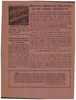 "Noticias del frente". Agosto 1942. Nr. 218