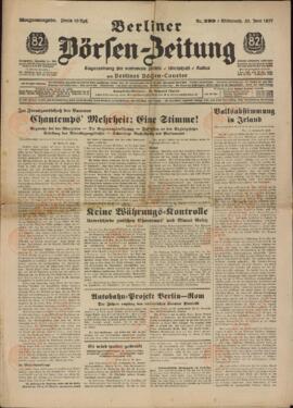 Periódico de la bolsa de Berlín. Berlín, 30 junio 1937