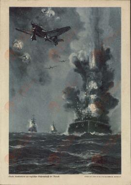 "Stuka bombardea un barco de batalla inglés cerca de Narvik". 1940