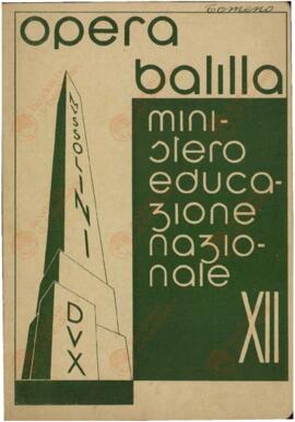 Ministero Dell'Educazione Nazionale. Opera Nazionale "Balilla": Placido Tomeno. 30 Junio 1934