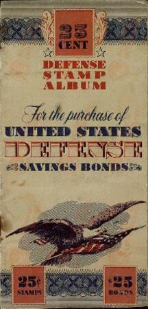 "Álbum de sellos para la recaudación de la defensa de los EE.UU.". 1942