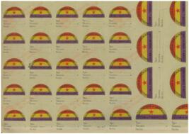 Plancha de Etiquetas de la Subsecretaría de Armamento del Ministerio de la Guerra, c. 1931