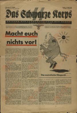 Das Schwarze Korps. Periódico para la defensa del Partido Nacionalsocialista Obrero Alemán. Berlín, 9 de Abril de 1942