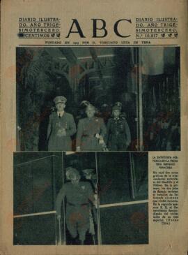"ABC". Madrid, 25 Octubre 1940. En portada entrevista en Hendaya entre el General Franco y Hitler)