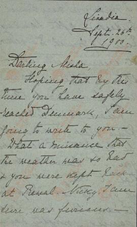 Carta y Sobre de la Zarina Alexandra Feodorovna al Gran Duque Mikhail. 26 septiembre 1900