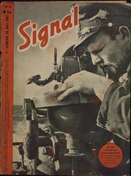 Signal. "El jefe timonel con el radiogoniómetro". 2º Nº Mayo 1942.
