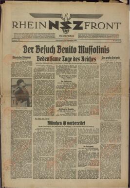 "NSZ: Rhein Front (frente del Rhin) ". Donnerstag, 23 Septiembre 1937