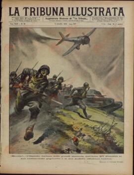La Tribuna Illustrata. "Savoia!: El Ejército italiano en las grandes maniobras del Año XIV demuestra su intrépida gallardía y su perfecta eficiencia técnica". 6 de septiembre de 1936.