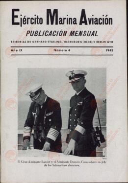 "Ejército, Marina y Aviación", Año IX, 1942: "El Gran Almirante Raeder y el Almirante Doenitz, Comandante en Jefe de los Submarinos Alemanes"