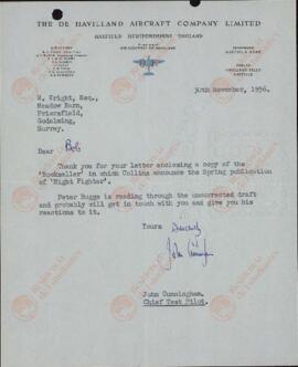 Cunningham, John. "Carta a Robert Wright". 30 Noviembre 1956