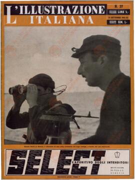 L'Illustrazione Italiana, Nº52. "Infantería de la Armada italiana en Rudia tras la primera nevada en el frente del Don". 27 de diciembre de 1942