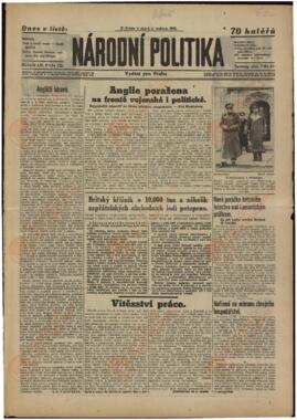 Národní Politika. "La celebración del héroe". 17 de marzo de 1942