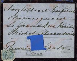 Carta y Sobre de la Zarina Alexandra Feodorovna al Gran Duque Mikhail. Copenhague, 27 octubre 1901