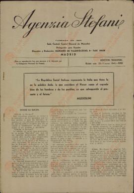 Agenzia Stefani. Boletín 18. 1 marzo 1945