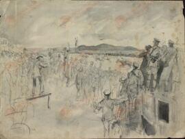 Grineau, Bryan de (1883-1957). "Un extraño encuentro. Carrera de caballos"