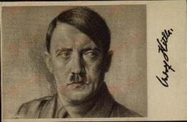 Postal Fotográfica con imagen de Adolf Hitler. Editada por FET y de las JONS. Madrid, c. 1939.