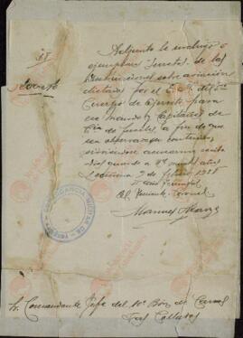 Marzo?, Manuel. Envío de instrucciones sobre aviación. Leciñena, 9 febrero 1938 (Guerra Civil).