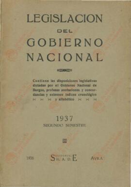 Legislación del Gobierno Nacional (Junta de Defensa Nacional de Burgos), Segundo Semestre de 1937