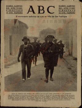 Diario ABC "El movimiento sedicioso de ayer en Villa don Fadrique", Madrid, 9 de julio de 1932.