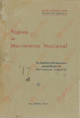 "Páginas del Movimiento Nacional: De Madrid a Extremadura pasando por el Marruecos Español". Ceuta, 1939. Rafael González Toro, Teniente de Ingenieros