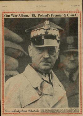 The war illustrated, Nº 18. "Nuestro álbum de Guerra: El Primer Ministro polaco y Comandante en Jefe, Sikorski, Wladyslaw". 5 enero 1940
