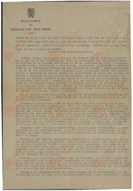 Ministerio de Educación Nacional. Orden 21 abril 1939. Información sobre bienes del caudal privado de Don Alfonso de Borbón