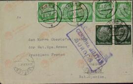 Colección Francisco Franco. 3 sobres de cartas dirigidas a Franco desde Alemania (controladas por la censura militar), 1938-1939.
