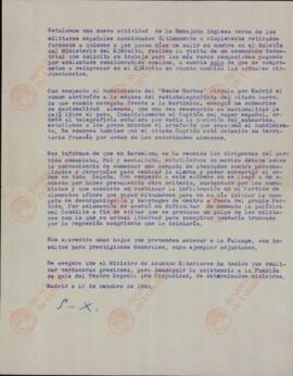 Informe con diversos asuntos de prensa. 12 octubre 1942
