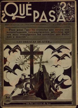 Revista ¿Qué pasa? "Las urracas de ayer son los cuervos de hoy", Madrid, 19 de junio de 1941.
