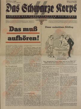 Das Schwarze Korps. Periódico para la defensa de la NSDAP. Berlín, 1942