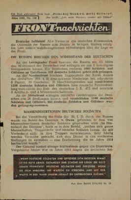 "Noticias del frente". Marzo 1942. Nr. 138