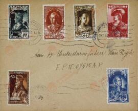 "Correo militar de las SS": Sobre dirigido al Segundo teniente de las SS, Van Dyck. 9 noviembre 1943