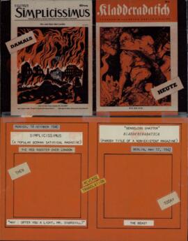 "Simplicissimus / Kladderadatsch. Antes / Hoy. 1940 - 1942"