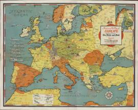 Mapa de guerra ilustrado de Europa. 1939