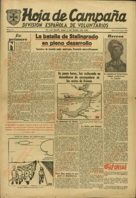 Hoja de la Campaña / División española de voluntarios. Nº 39 "La batalla de Stalingrado en pleno desarrollo". Miércoles, 26 agosto 1942
