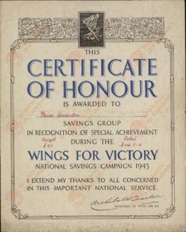 "Alas para la victoria, campaña nacional de ahorro 1943"