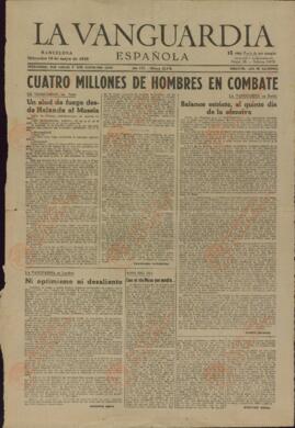 La Vanguardia. "Cuatro millones de hombres en combate", 15 de mayo de 1940