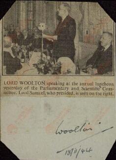 Marquis, Frederick James, 1º Barón de Woolton (1883-1964). 18 febrero 1944