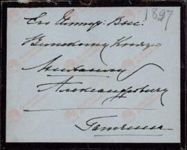 Carta y Sobre de la Zarina Alexandra Feodorovna al Gran Duque Mikhail. Abass-Touman, 15 noviembre 1897