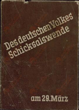 "El giro del destino del pueblo alemán, 29 marzo 1933"