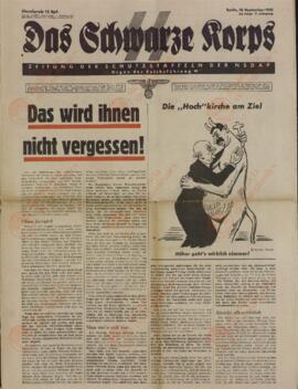 Das Schwarze Korps. Periódico para la defensa de la NSDAP. Berlín, 18 septiembre 1941