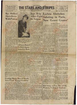 "The Star and Stripes", París, Jueves 27 de Septiembre de 1945. "Las órdenes de Ike le enfrentan con Patton."